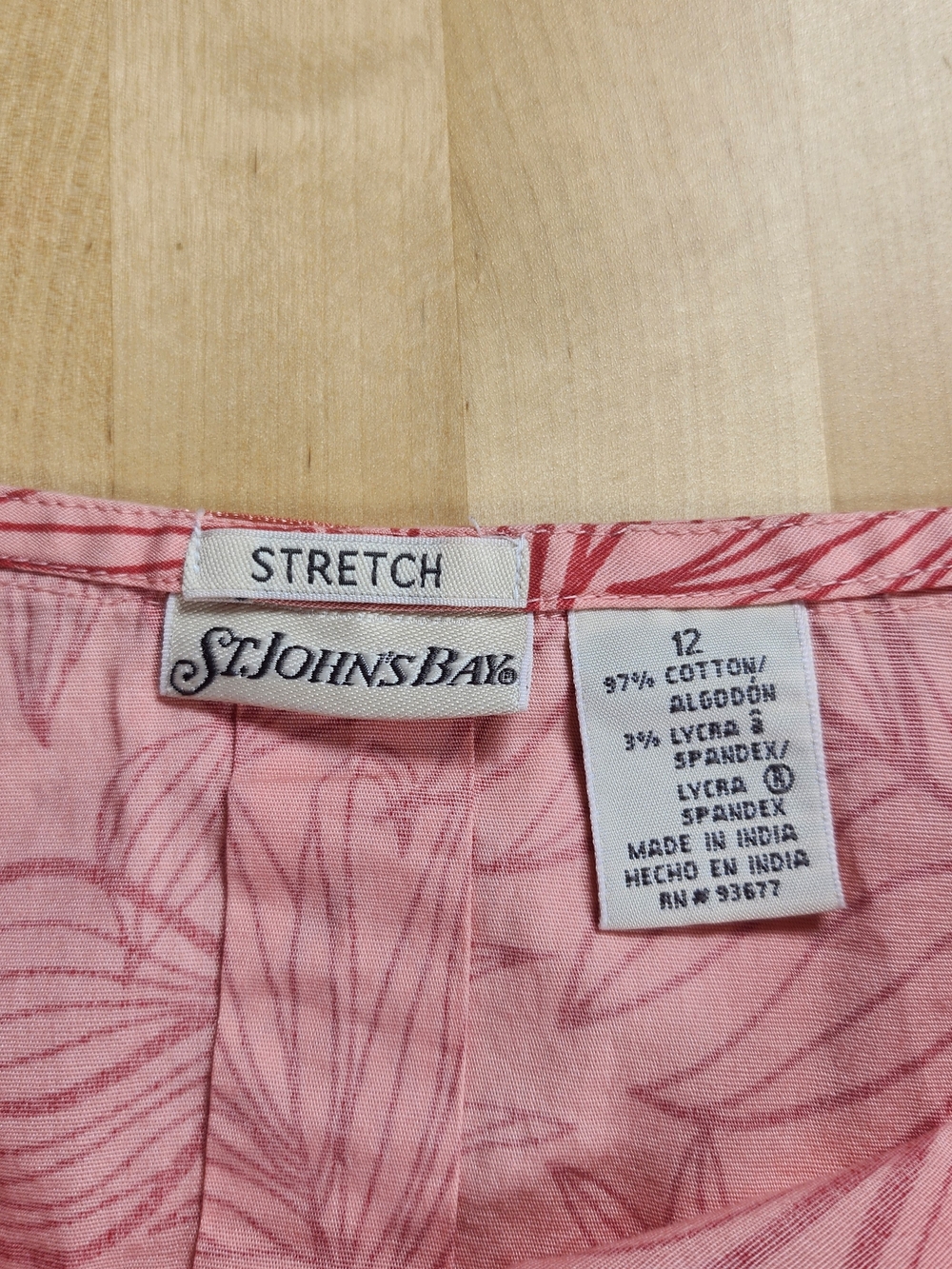 Y2K St. John's Bay Ribbon Bow Coral Pink Floral Hibiscus Skirt Sz 12 - Picture 4 of 5